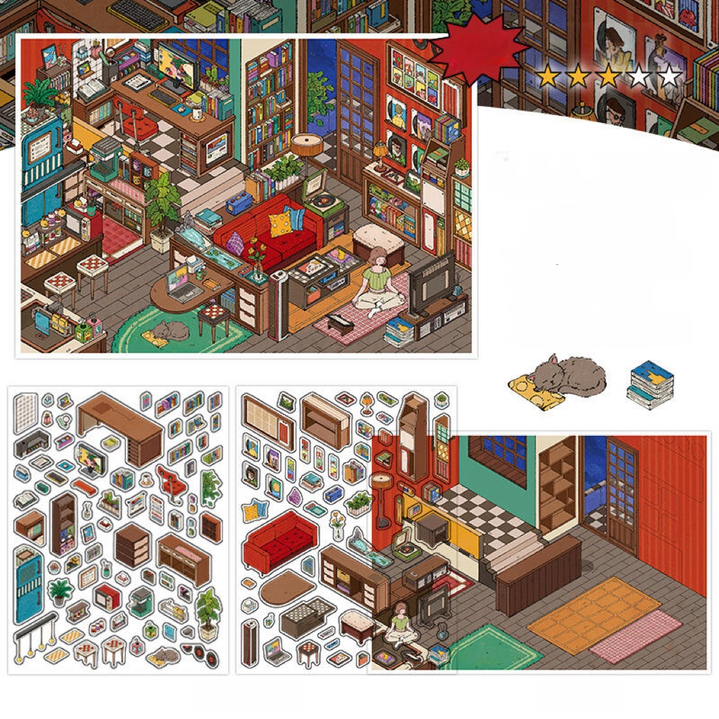 Homely Lifestyle Cozy Room Scene Stickers