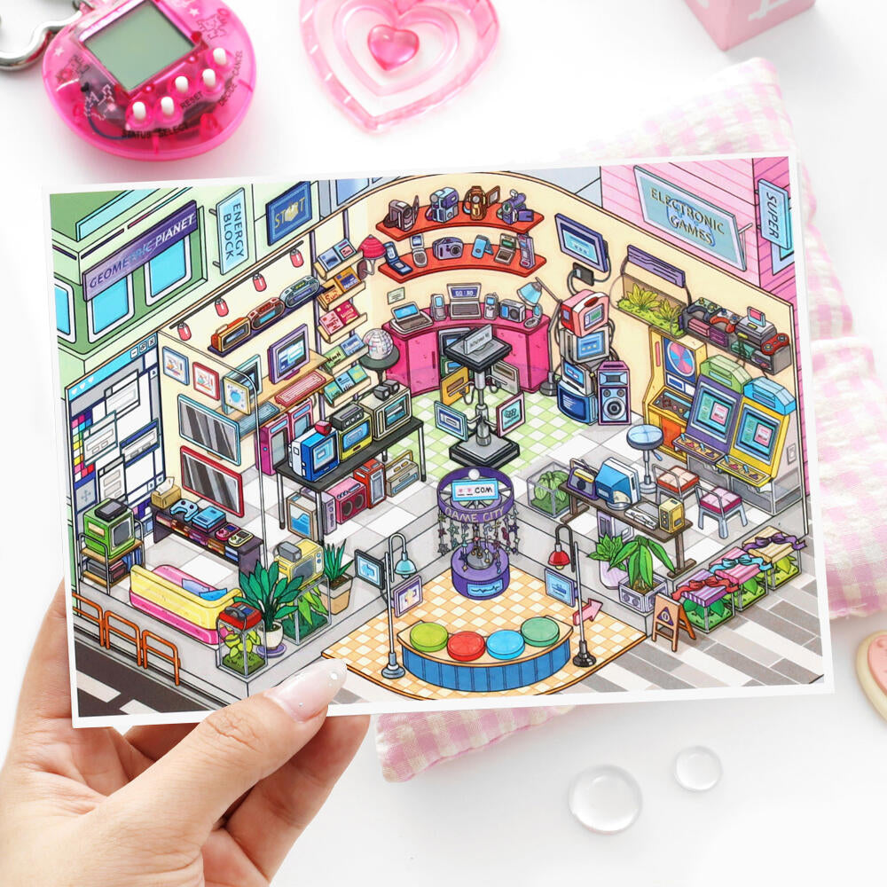 Scene Sticker Pet and Flower Market, Art Exhibition, Appliance City, Courtyard Café