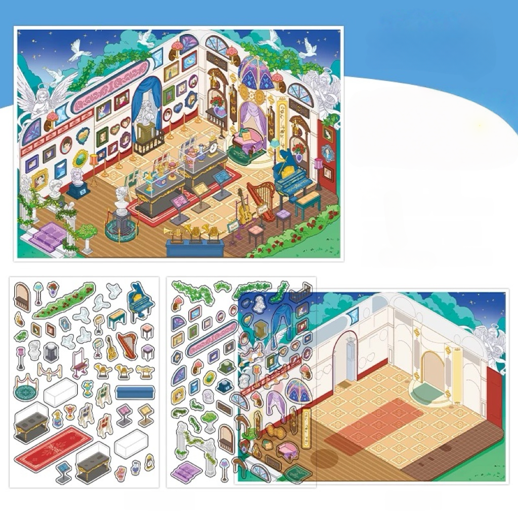Scene Sticker Pet and Flower Market, Art Exhibition, Appliance City, Courtyard Café