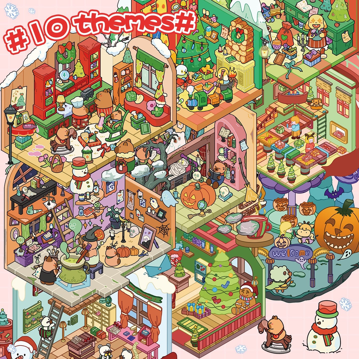 Christmas Theme Landscape Collection 6.0 Series 3D Miniature Sticker Book