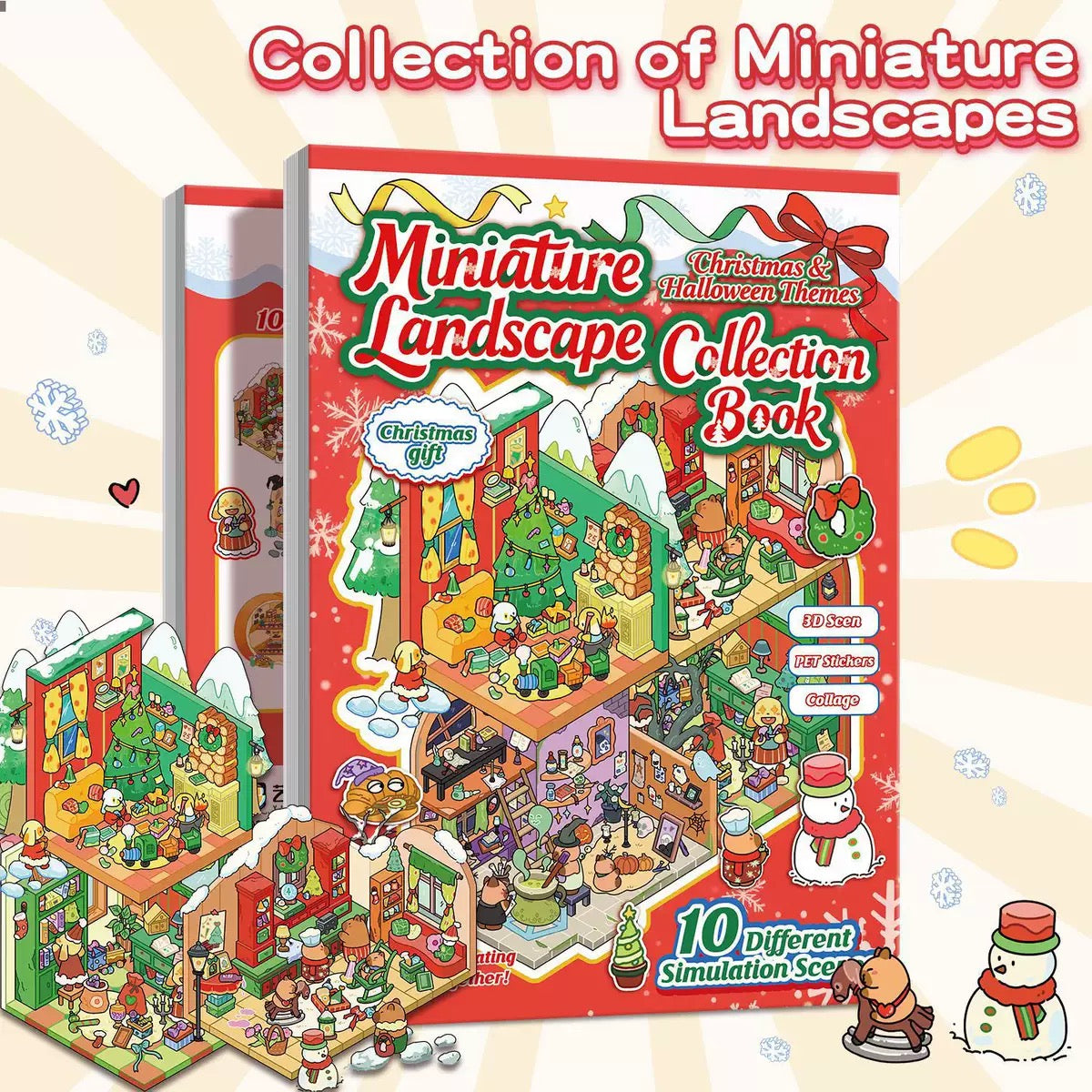 Christmas Theme Landscape Collection 6.0 Series 3D Miniature Sticker Book