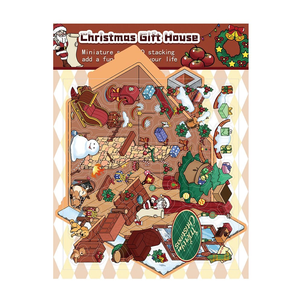 Christmas Gift House Scene Stickers