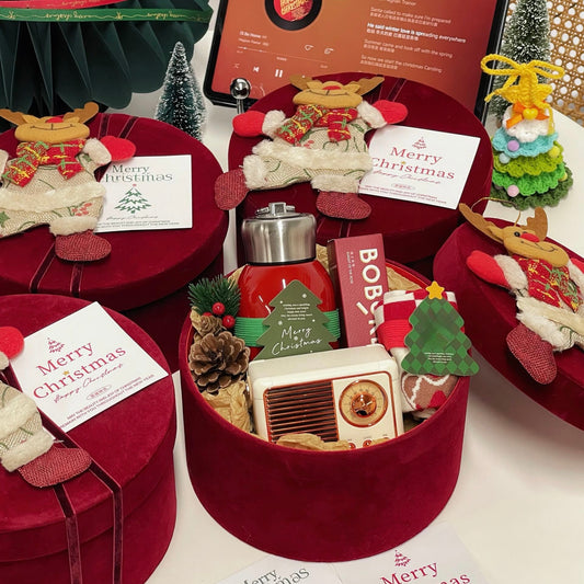 Red Velvet Reindeer Christmas Gift Box
