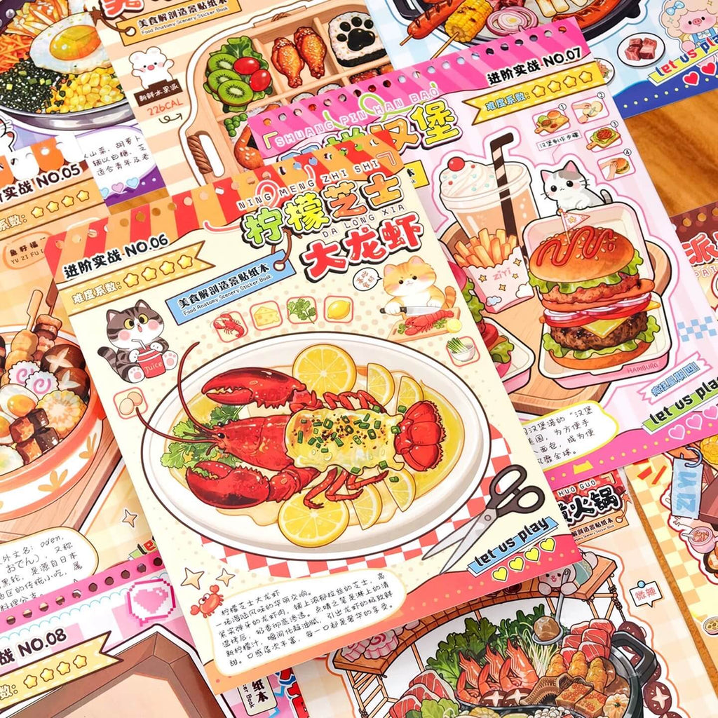 Yummy Cook Delicious Food Sticker Book Fun Kitchen