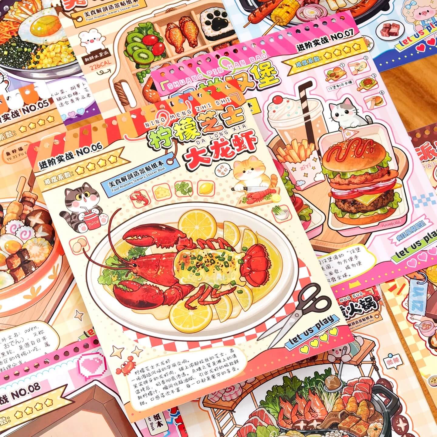 Yummy Cook Delicious Food Sticker Book Fun Kitchen