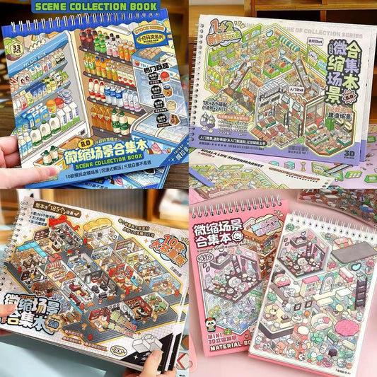 3D Scene Sticker Book Supermarket Theme,Room Scenes