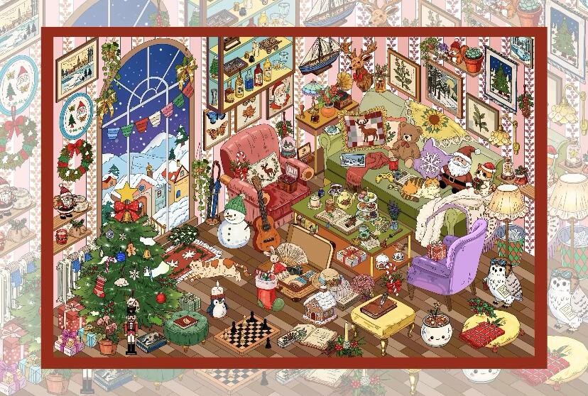 Christmas in the Cottage Sticker Scene