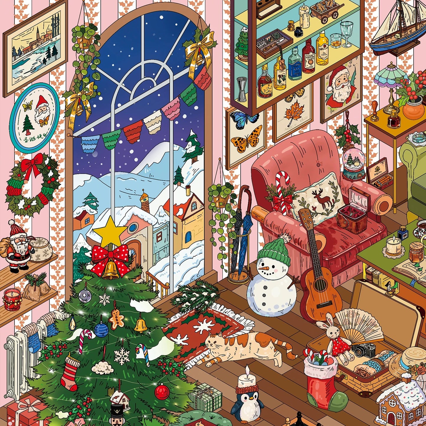 Christmas in the Cottage Sticker Scene