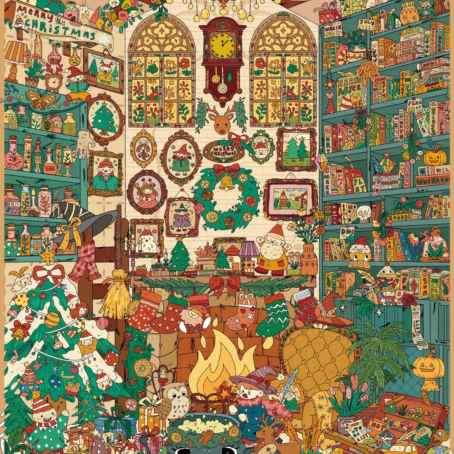 The Witch's Christmas Carnival 3D Landscape Sticker