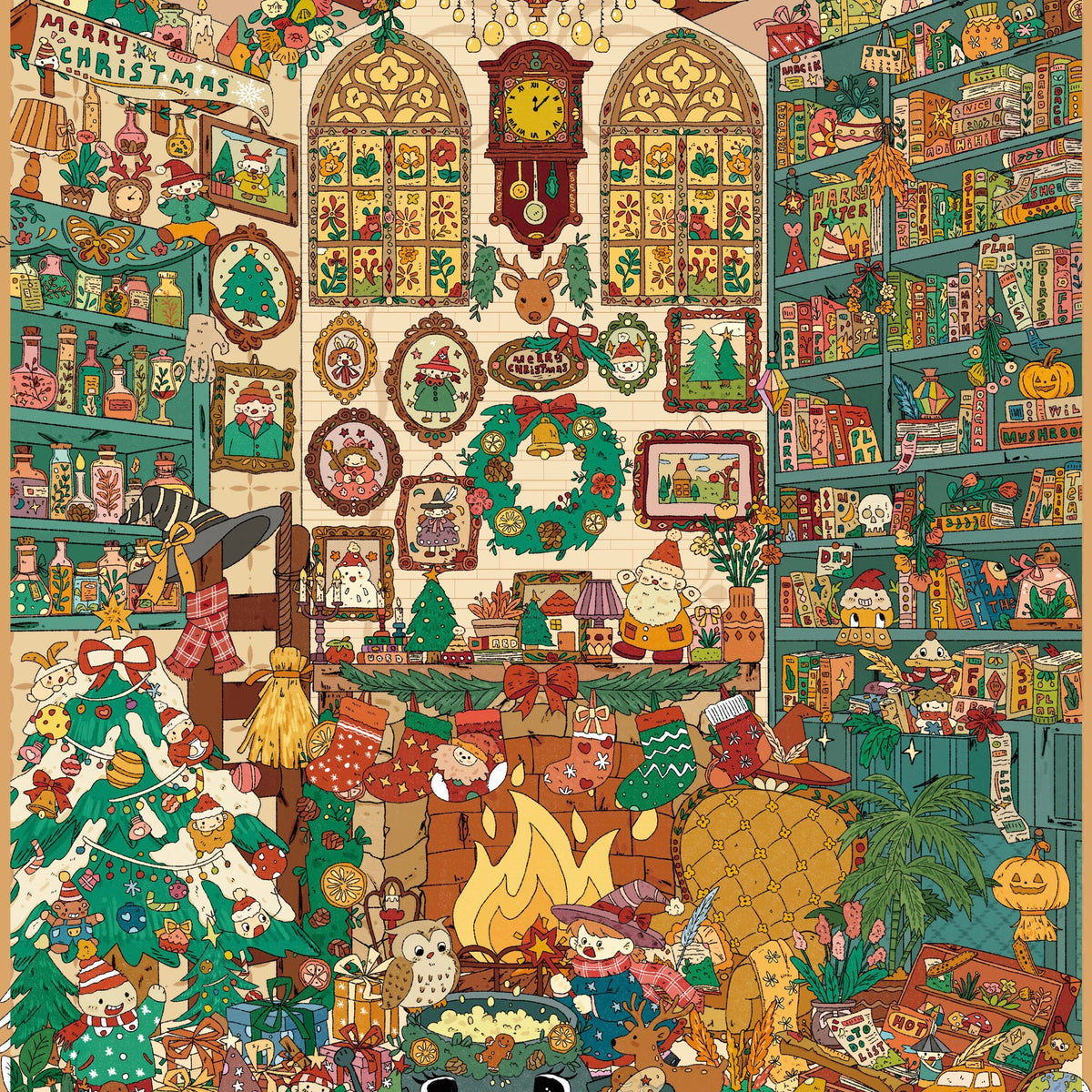 The Witch's Christmas Carnival 3D Landscape Sticker