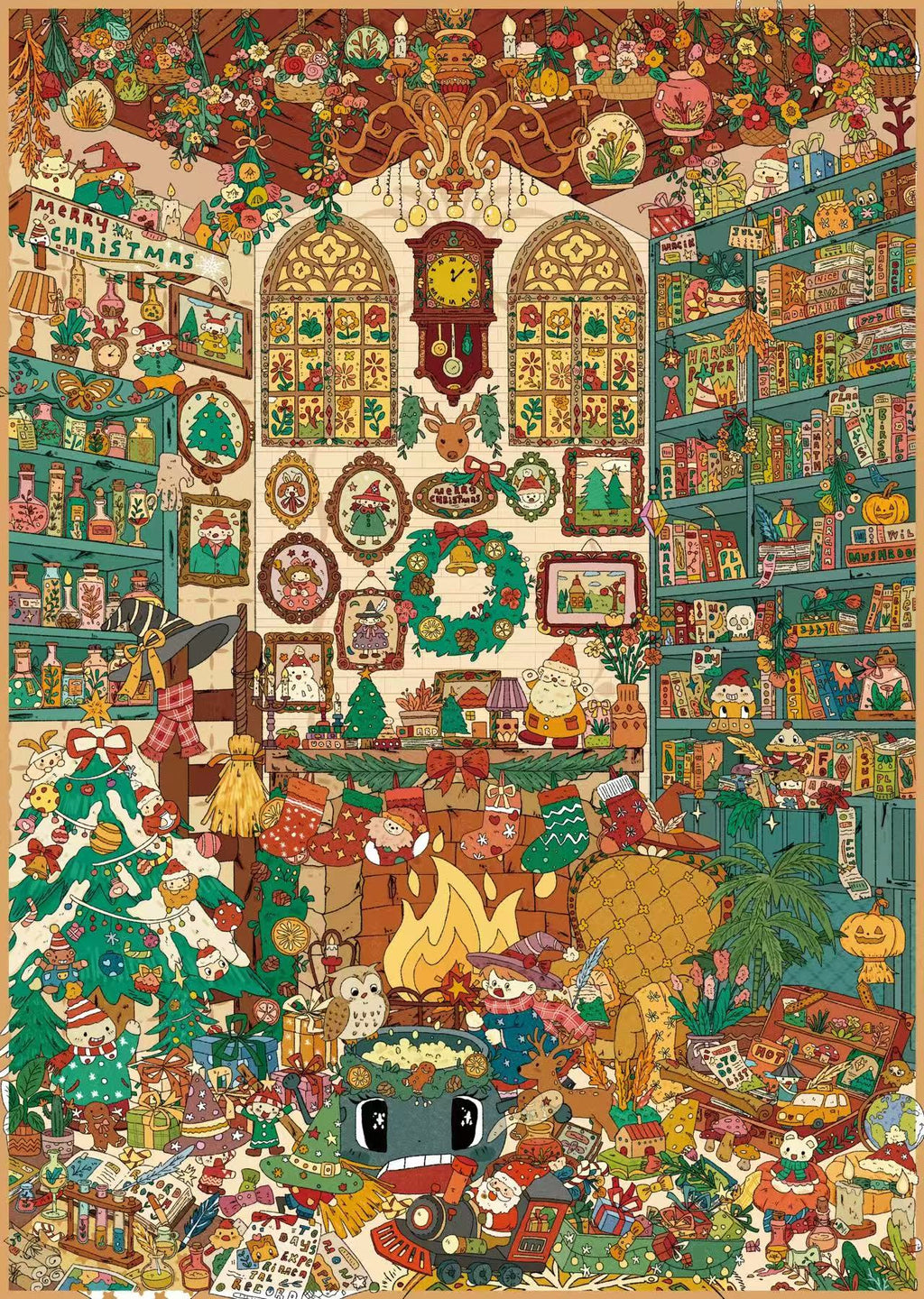 The Witch's Christmas Carnival 3D Landscape Sticker