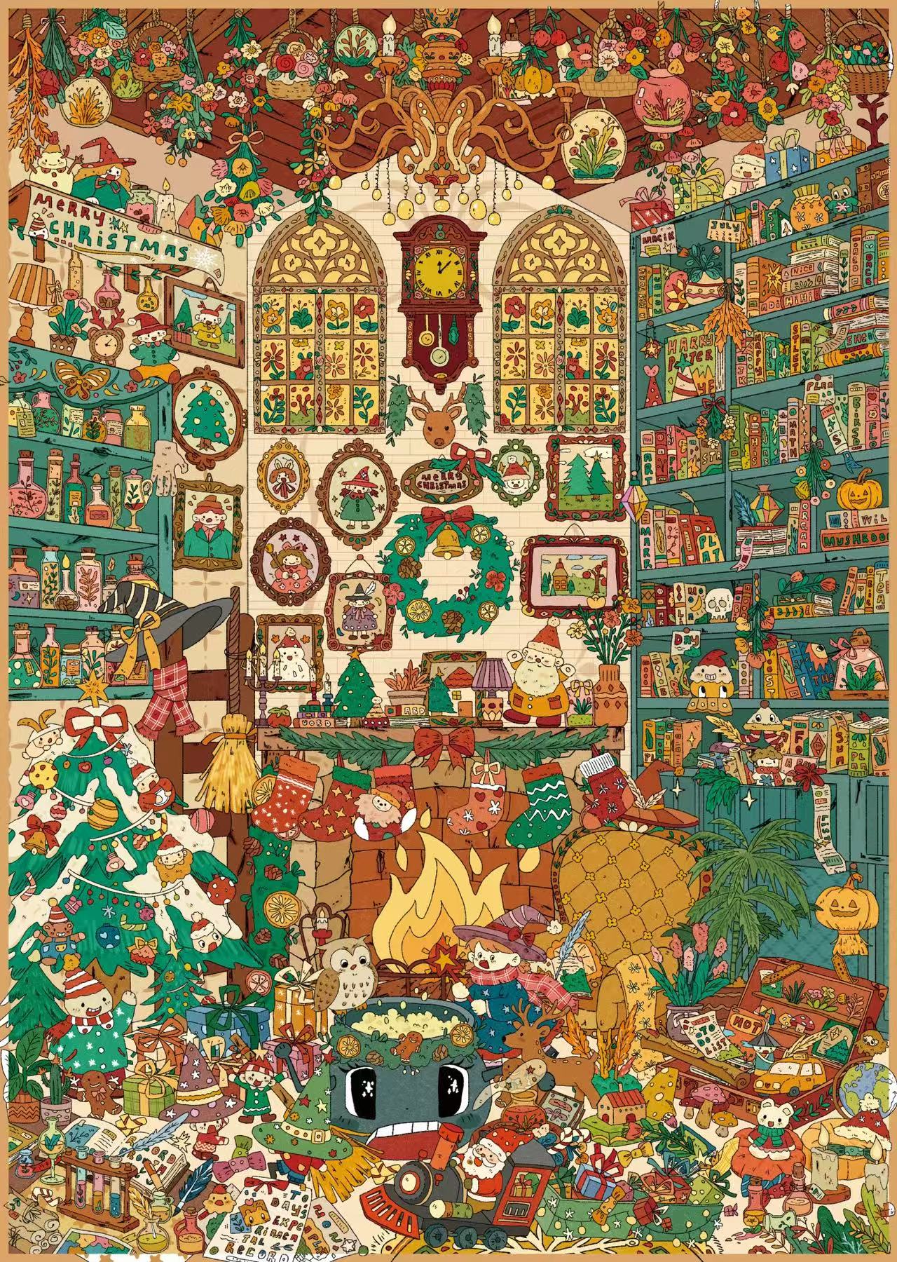 The Witch's Christmas Carnival 3D Landscape Sticker