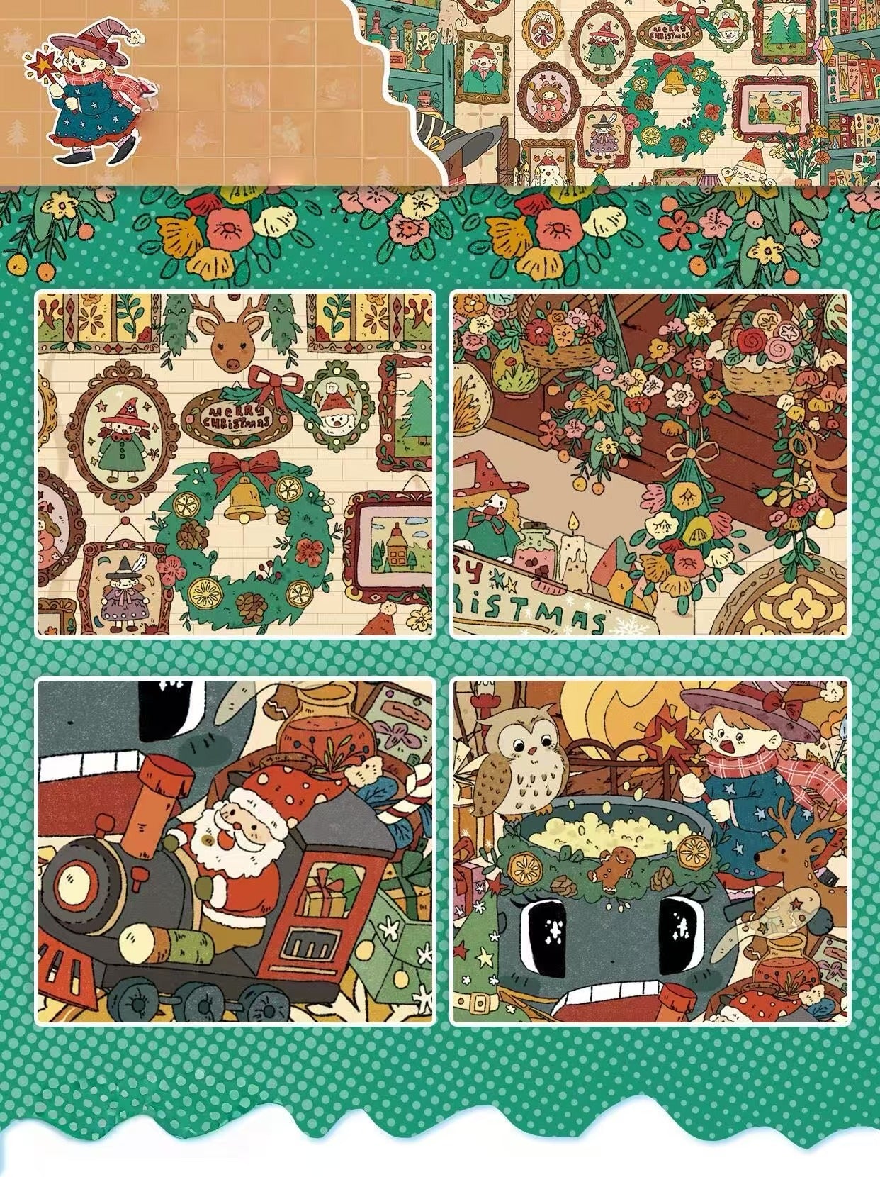 The Witch's Christmas Carnival 3D Landscape Sticker