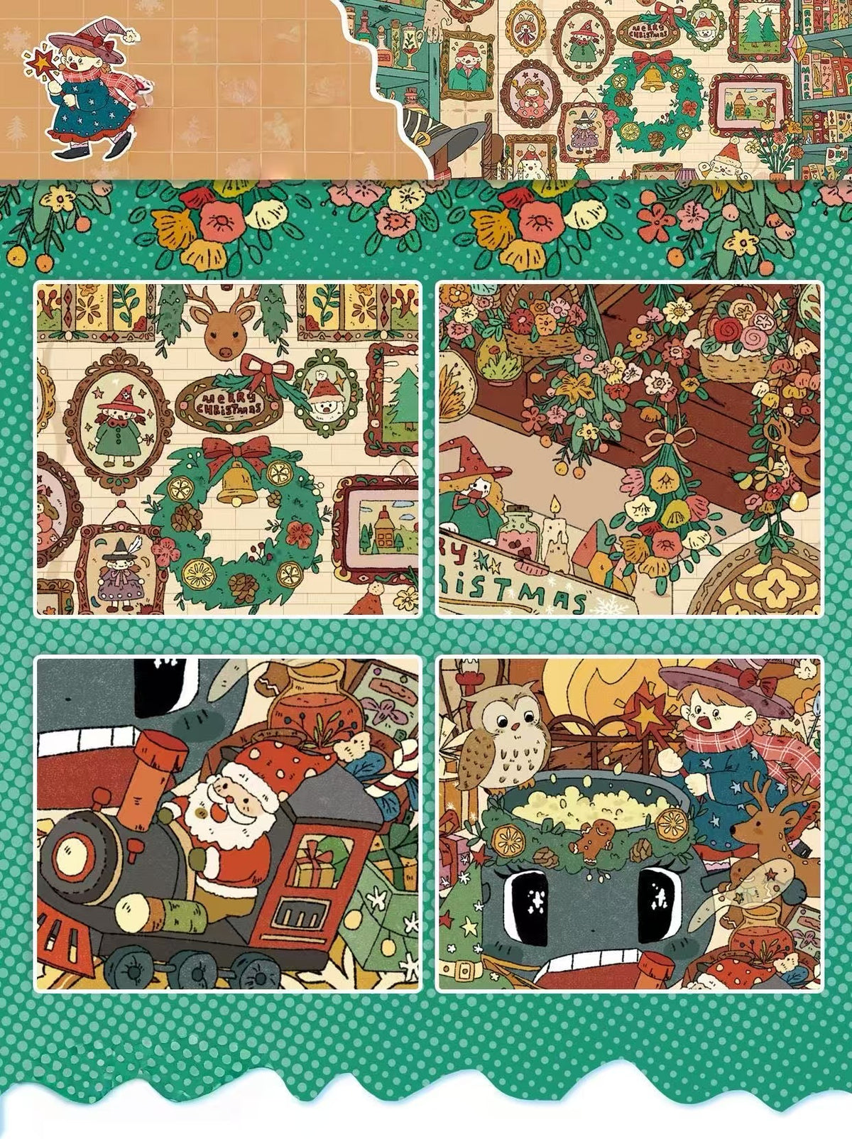The Witch's Christmas Carnival 3D Landscape Sticker