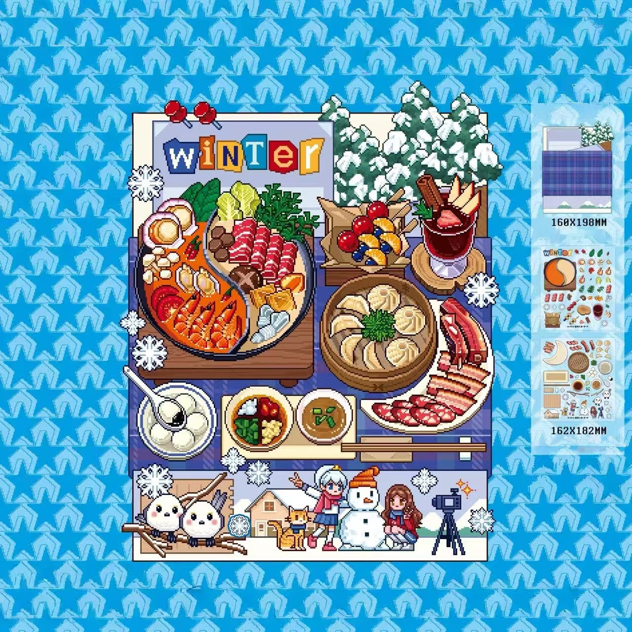 Four Seasons Cooking Mosaic Scene Stickers