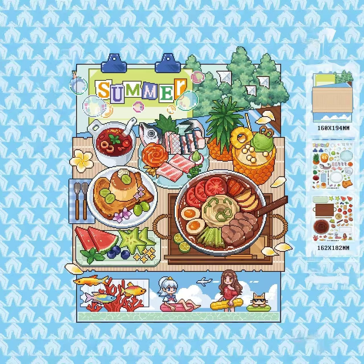 Four Seasons Cooking Mosaic Scene Stickers