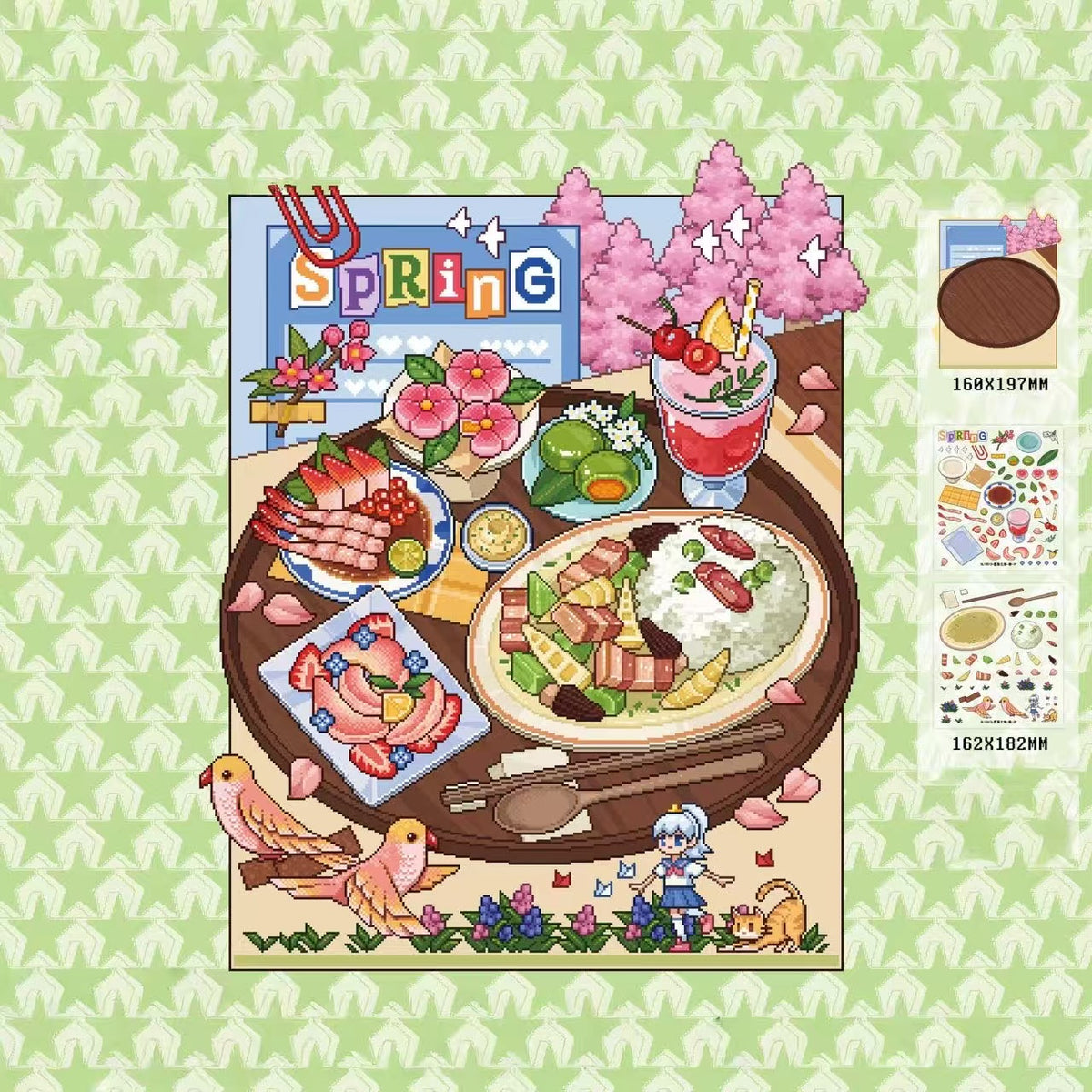 Four Seasons Cooking Mosaic 3D Scene Stickers