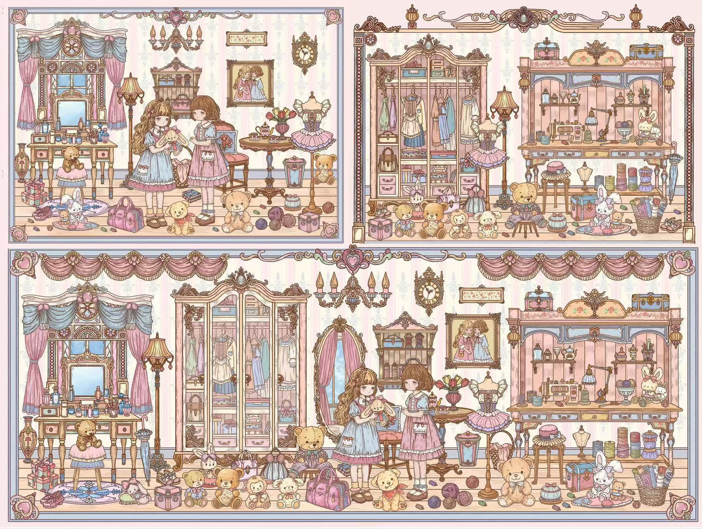 Fairy Tale Doll Wardrobe Art Salon DIY Scene Stickers