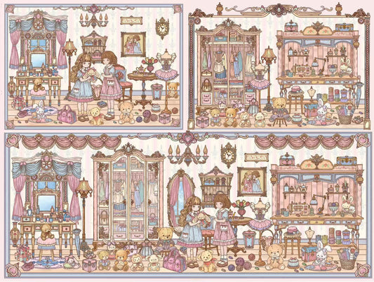 Fairy Tale Doll Wardrobe Art Salon DIY Scene Stickers