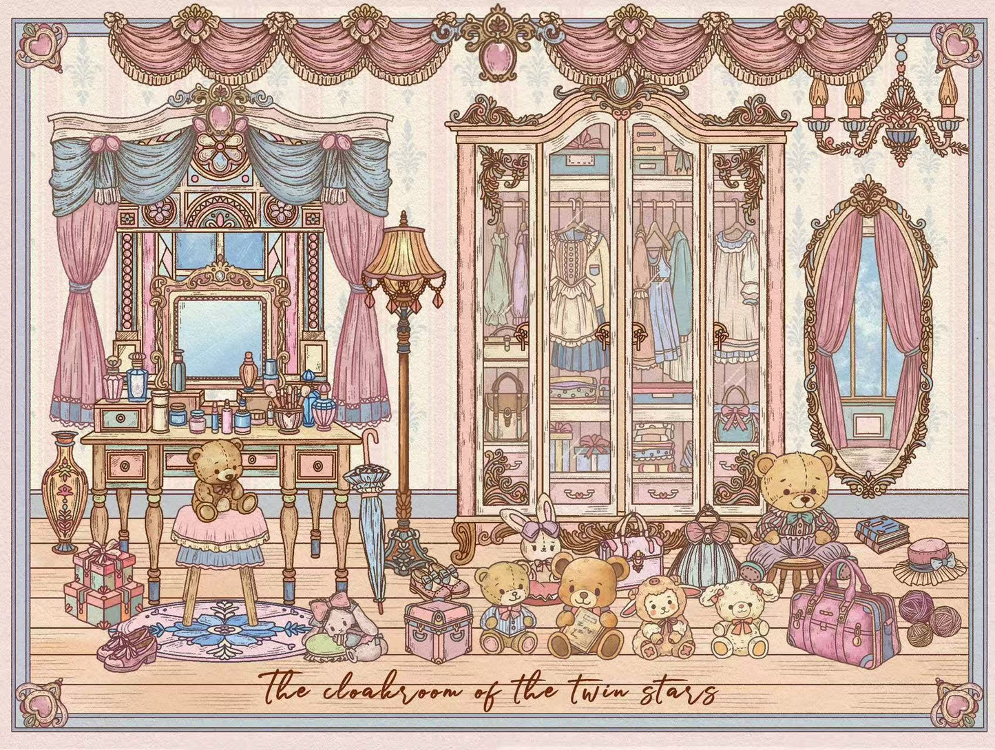 Fairy Tale Doll Wardrobe Art Salon DIY Scene Stickers