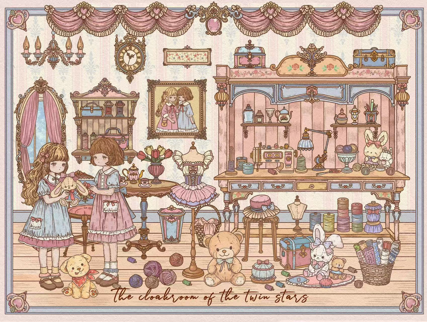 Fairy Tale Doll Wardrobe Art Salon DIY Scene Stickers