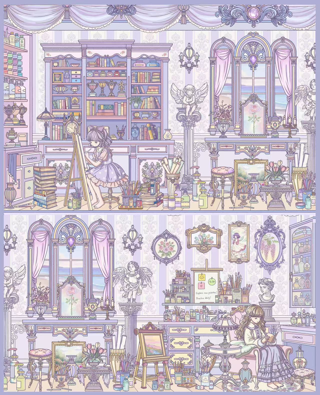 Fairy Tale Doll Wardrobe Art Salon DIY Scene Stickers