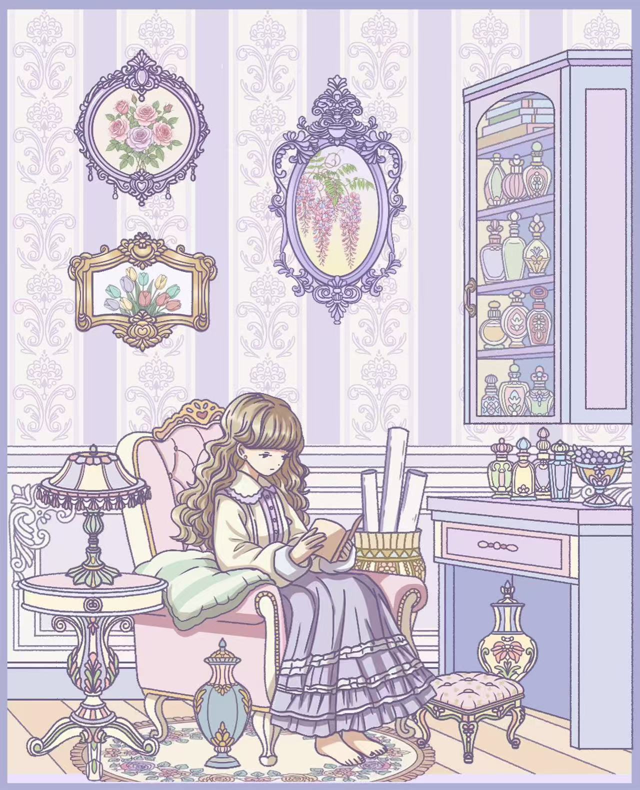 Fairy Tale Doll Wardrobe Art Salon DIY Scene Stickers