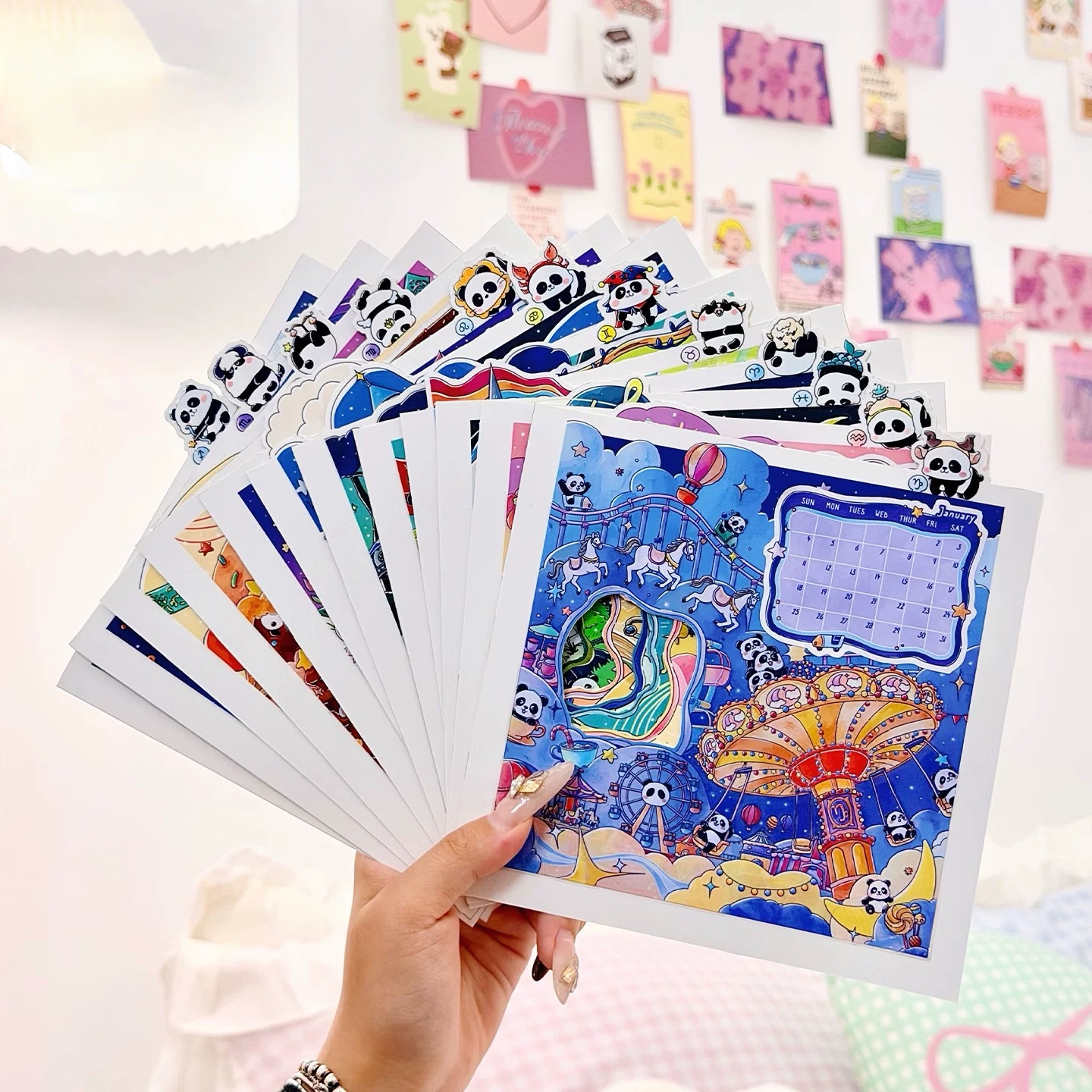 2026 Panda DIY Calendar Journal Sticker Set