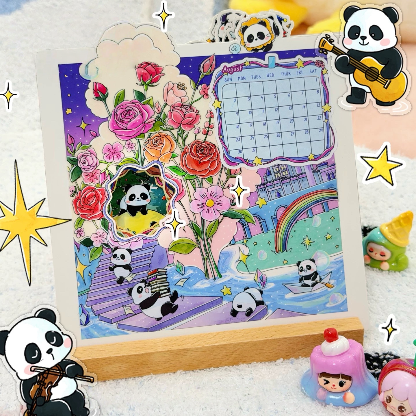 2026 Panda DIY Calendar Journal Sticker Set