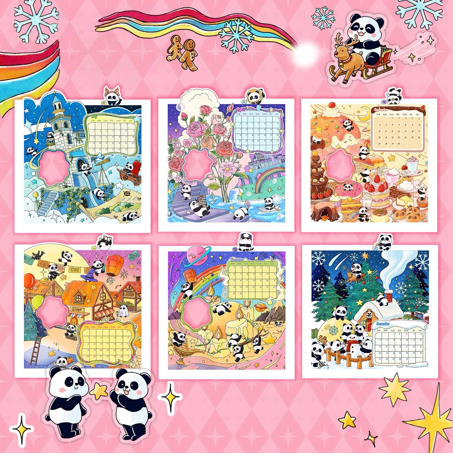 2026 Panda DIY Calendar Journal Sticker Set