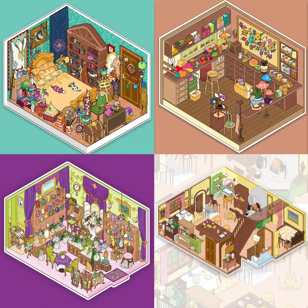 Howl’s Moving Castle Room Sophie’s Hat Shop 3D Scene Stickers