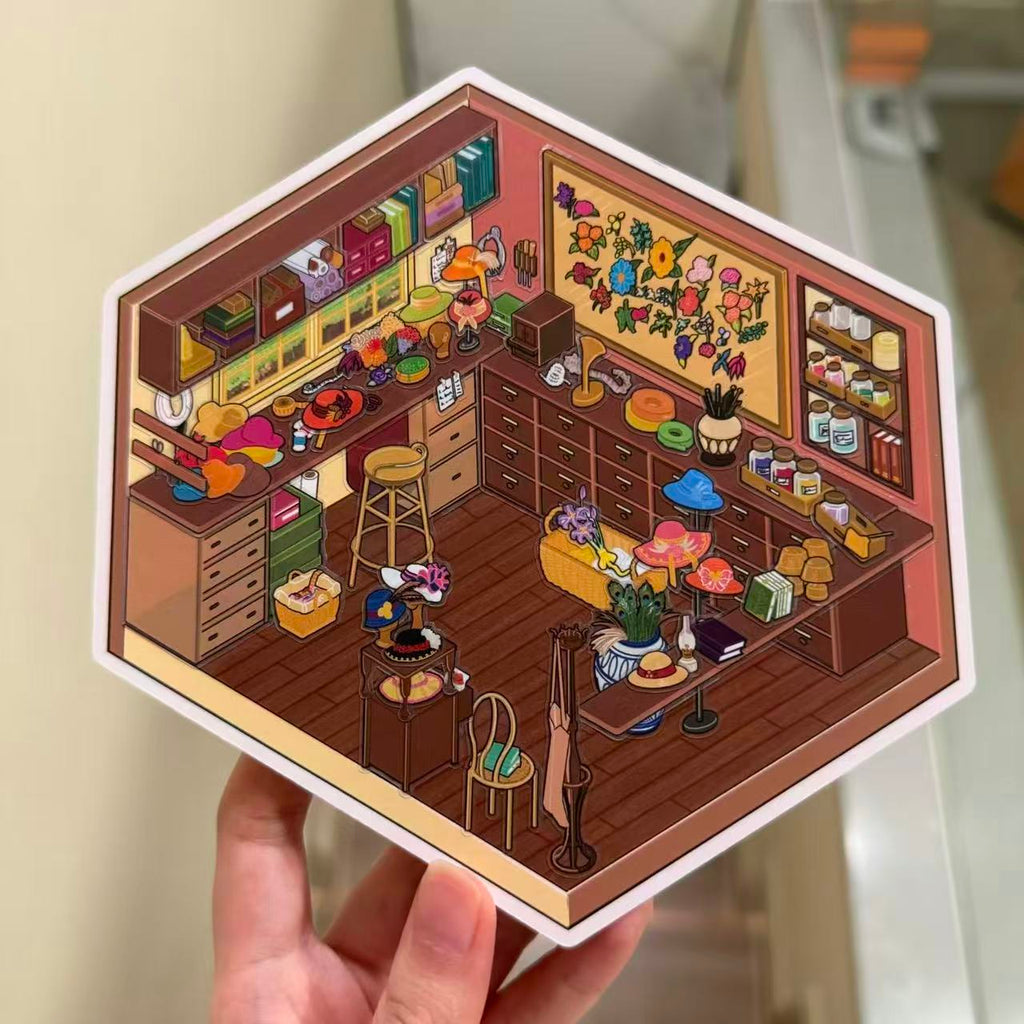 Howl’s Moving Castle Room Sophie’s Hat Shop 3D Scene Stickers