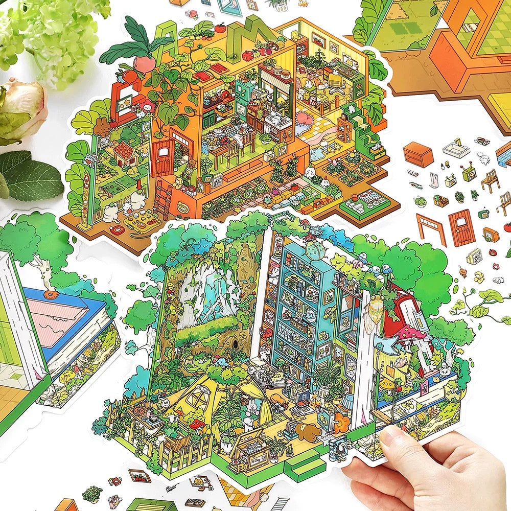 3D Sticker Scene Cooking Kitchen Secret Realms Laboratory Wardrobe