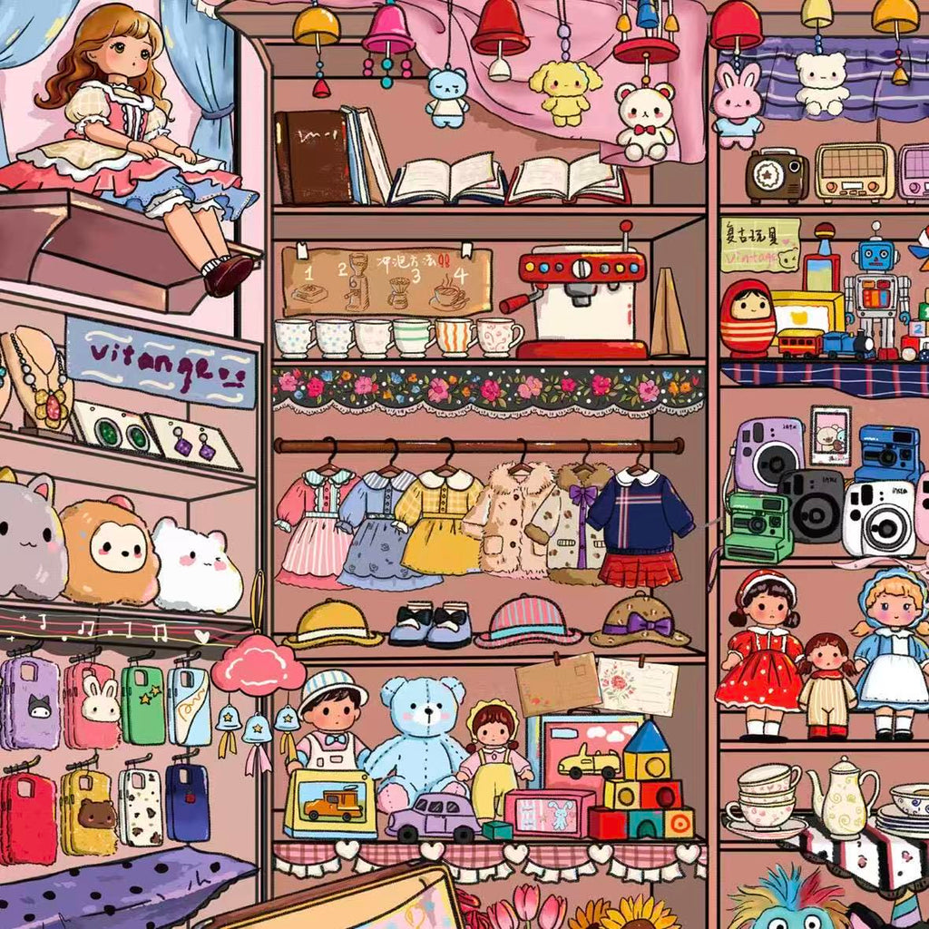 DIY Cultural Creative Goods Shop Snack Shop 3D Sticker Scene
