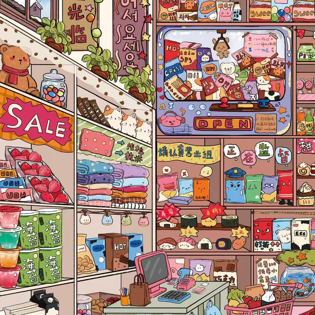 DIY Cultural Creative Goods Shop Snack Shop 3D Sticker Scene