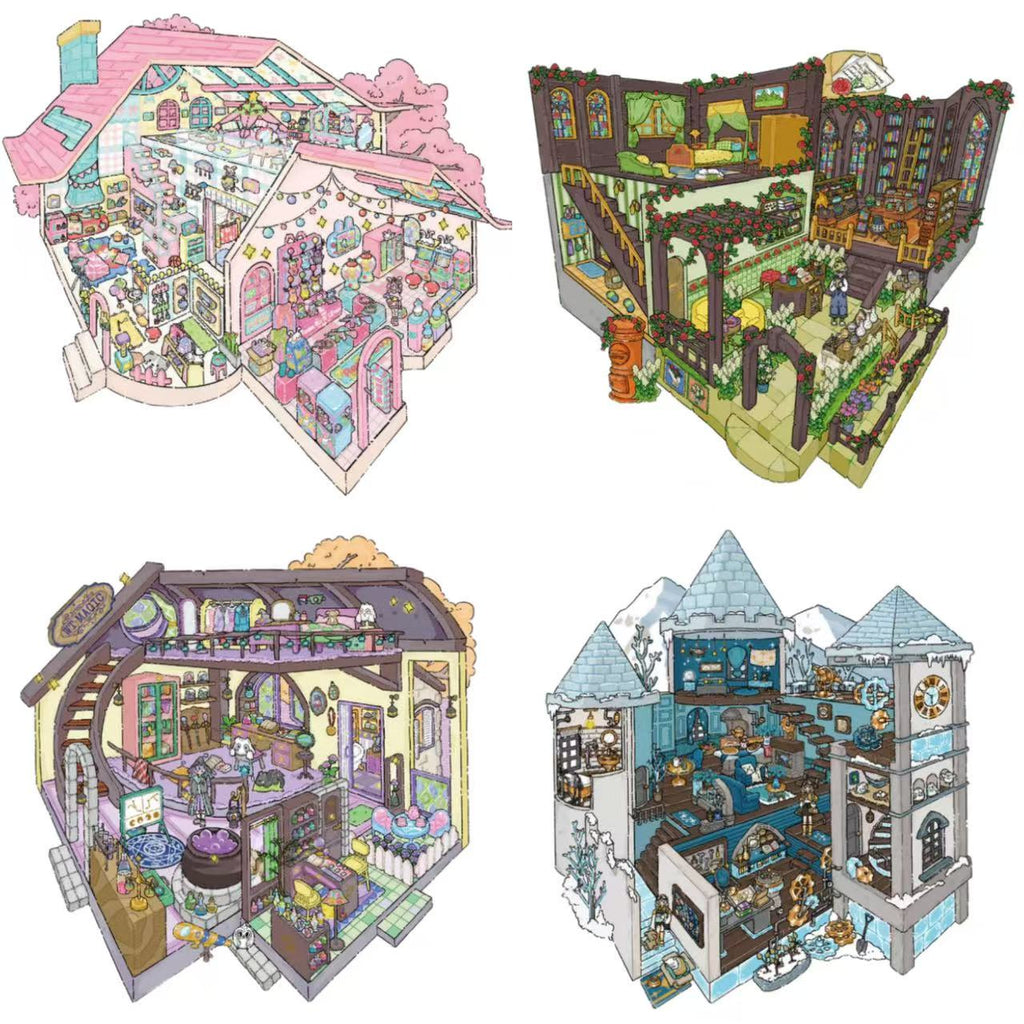 Metting Roses Stardust At Fingertips Snug Villa 3D Scene Sticker