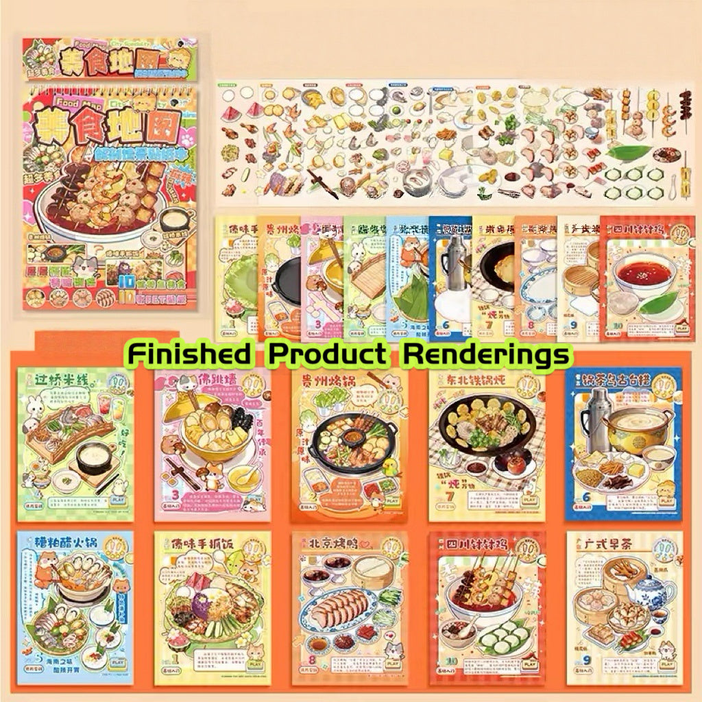 Yummy Cook Delicious Food Sticker Book Fun Kitchen