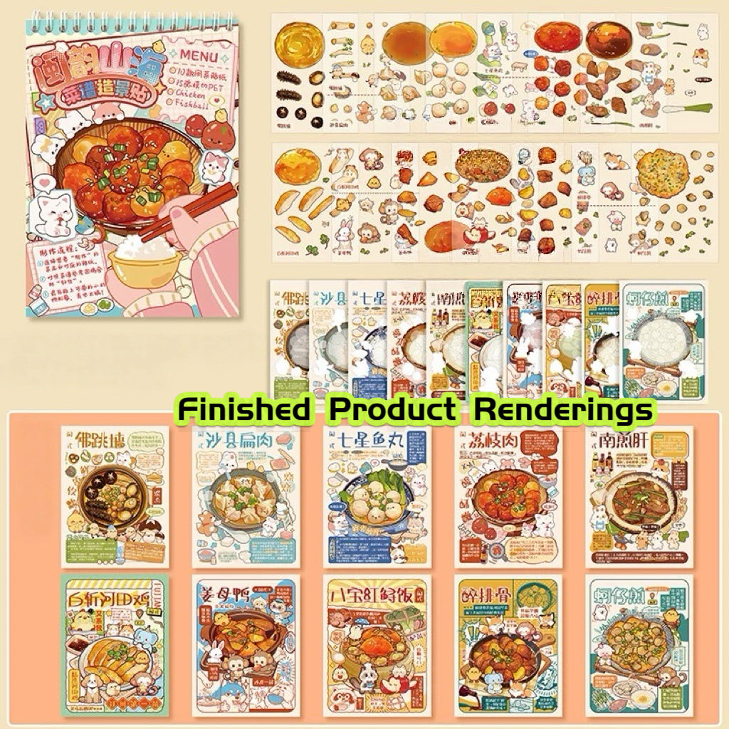 Yummy Cook Delicious Food Sticker Book Fun Kitchen