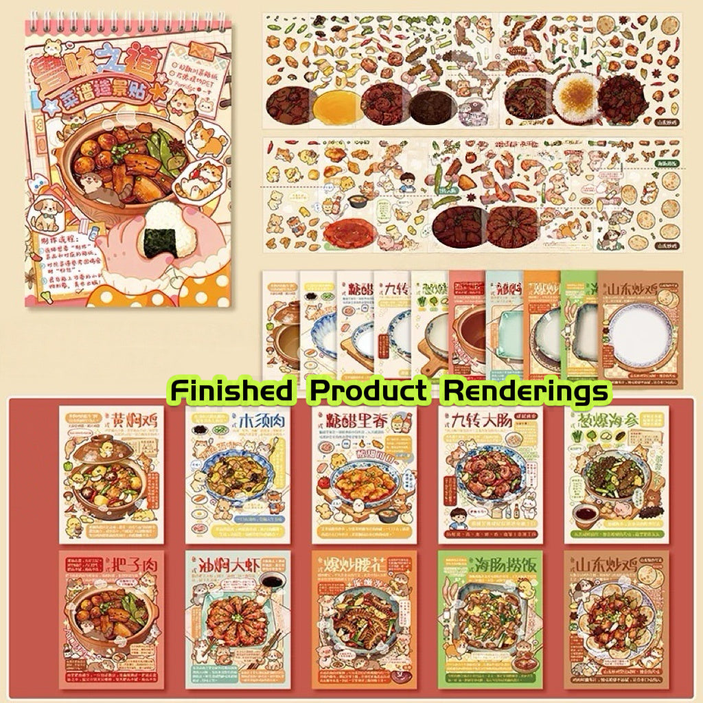 Yummy Cook Delicious Food Sticker Book Fun Kitchen