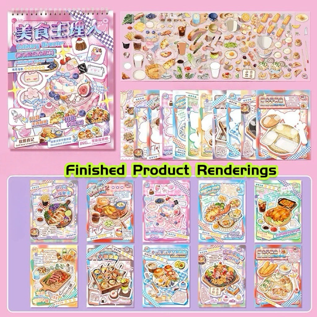 Yummy Cook Delicious Food Sticker Book Fun Kitchen