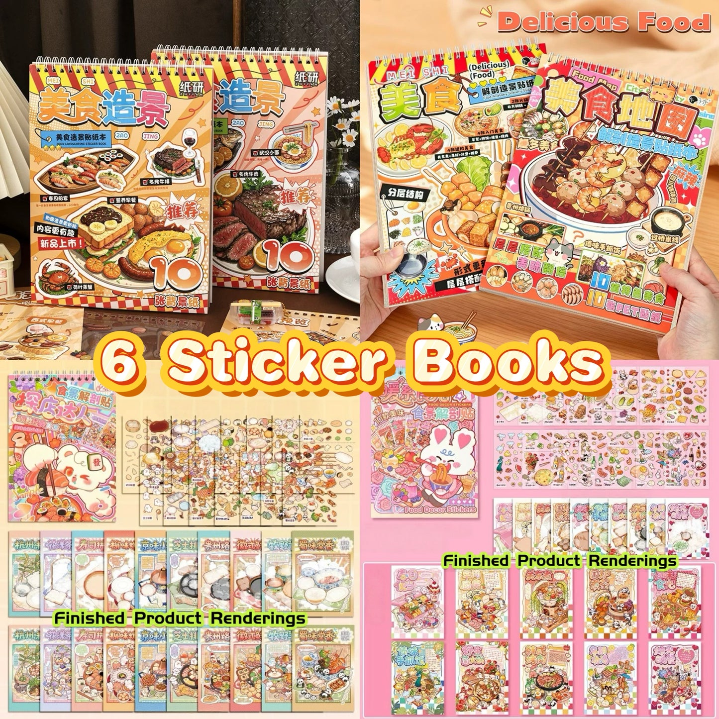 Yummy Cook Delicious Food Sticker Book Fun Kitchen