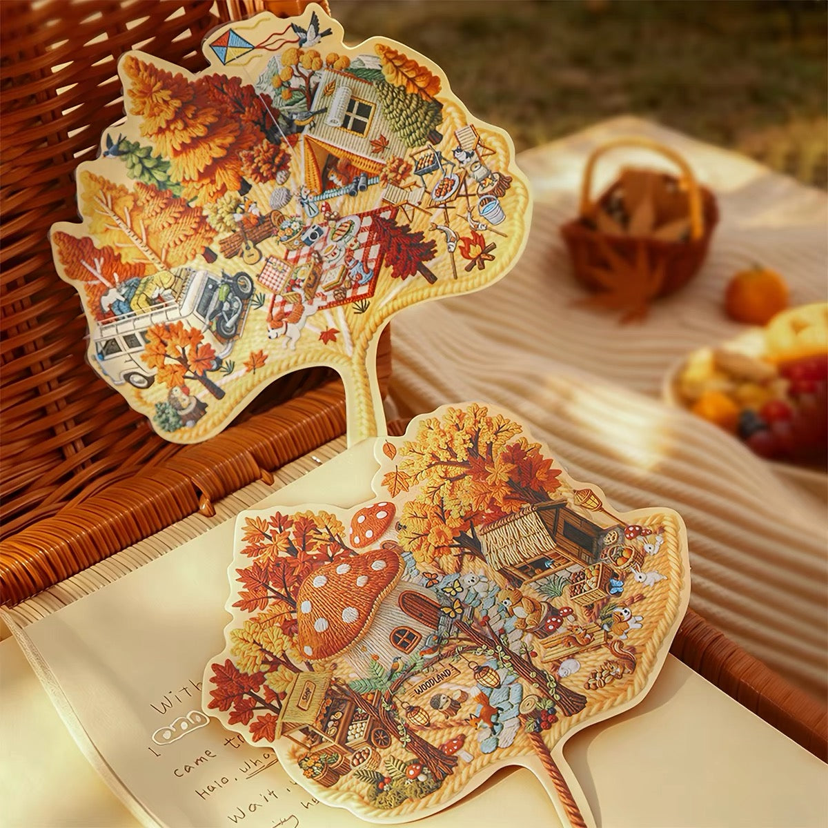 Embroidery 3D Scene Sticker Grassland Village European Town Garden