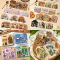 Embroidery Art DIY Cute Bus Miniature House 3D Scene Sticker