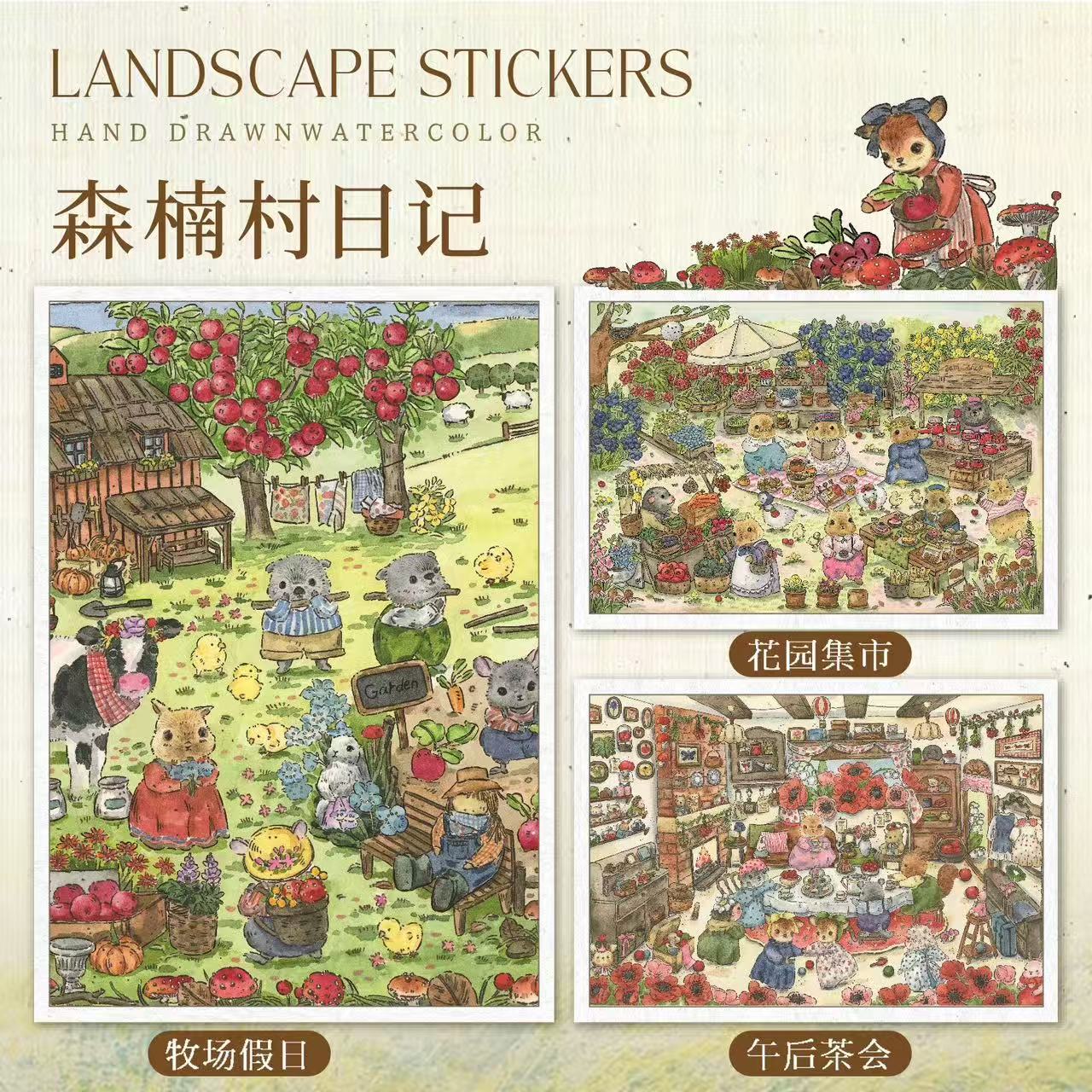 3D Landscape Stickers-Watercolor Fairytale Collection