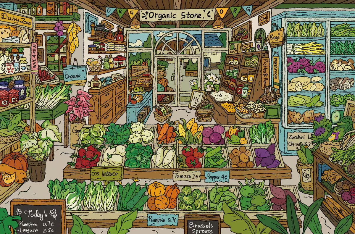 DIY 3D Landscaping Scene Sticker Pantry Shop Organic Market