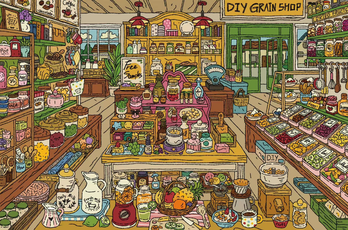 DIY 3D Landscaping Scene Sticker Pantry Shop Organic Market