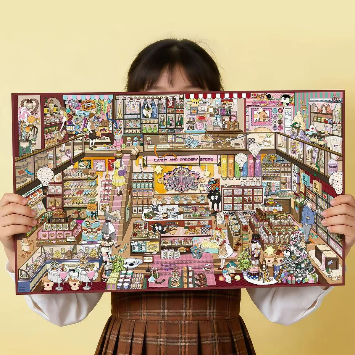DIY Large 3D Sticker Scene Candy House Clothing Store