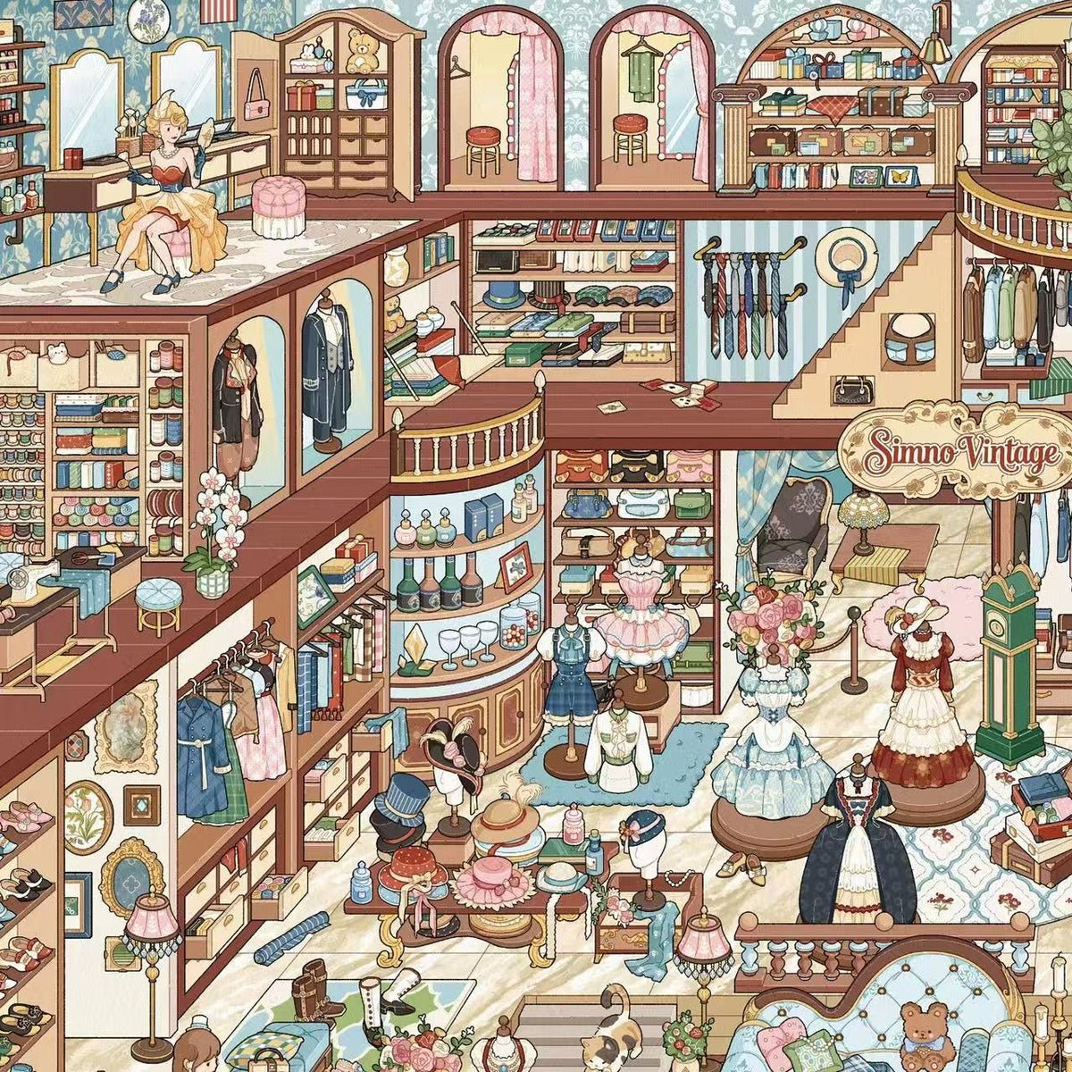 DIY Large 3D Sticker Scene Candy House Clothing Store