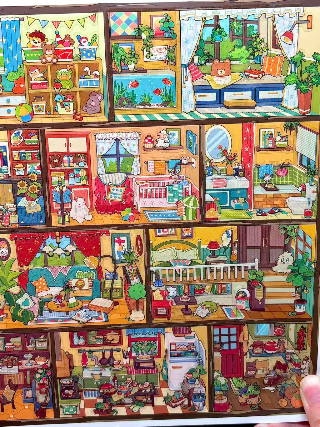 DIY 3D Miniature Scene Sticker Tiny Grid Village