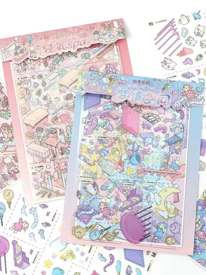 DIY 3D Sticker Scene Villa Butterfly Wonderland Pavilion